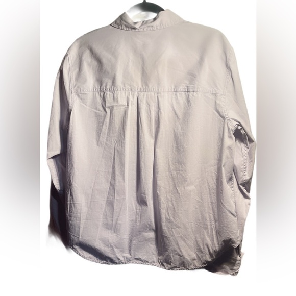Lululemon RelaxedFit Casual Mauve Purple Cotton-Blend Poplin Button-Down Shirt M - Picture 3 of 4